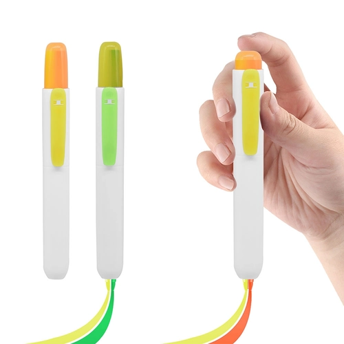 Neon Sarı Basmalı İki Renkli Highlighter Kalem