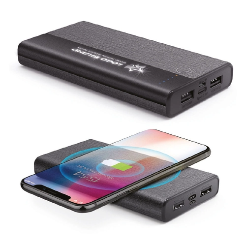 Siyah Powerbank 10000 mAh Wireless Mobil Şarj Cihazı