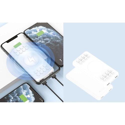Beyaz Powerbank 10000 mAh Wireless Mobil Şarj Cihazı