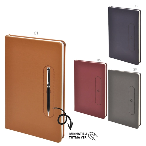 Kahverengi Termo Deri Magnetli Defter