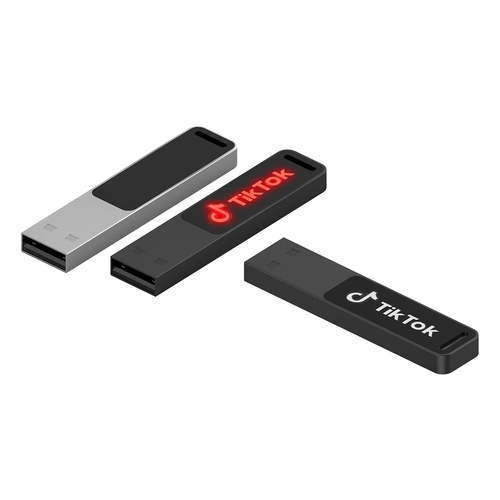 Siyah 64 GB Metal Işıklı USB Bellek