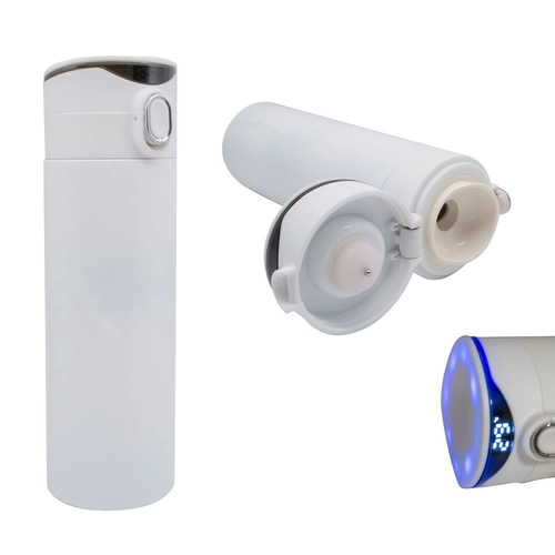 Beyaz Dereceli Led Göstergeli Termos 450 ML