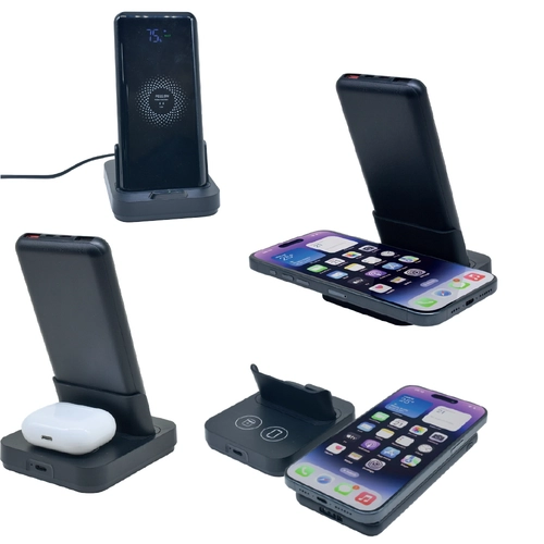 Siyah Standli Wireless Mobil Şarj Cihazı