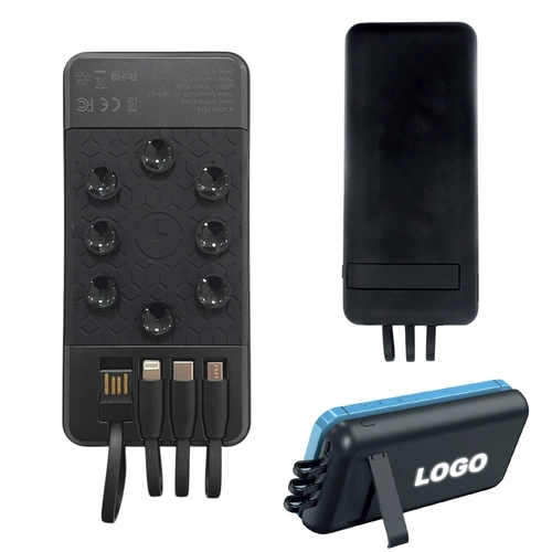 Siyah 10000 mAh Vakumlu Wireless Powerbank