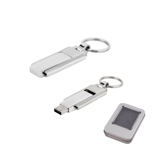 Gümüş 8 GB Metal Anahtarlık USB Bellek