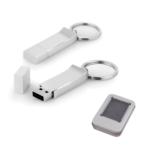 Gümüş 8 GB Metal Anahtarlık USB Bellek