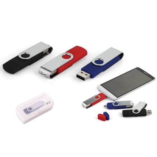 Lacivert 64 GB Döner Kapaklı USB Bellek (OTG Özellikli)