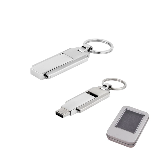Gümüş 16 GB Metal Anahtarlık USB Bellek