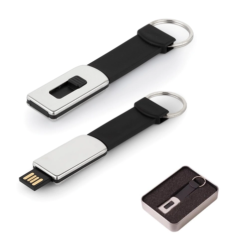 Siyah 8 GB Metal Anahtarlık USB Bellek